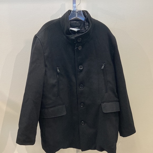 Cole Haan Men's Wool Twill Stand Collar Topper with Nylon Bib Coat Size XL NWT - Picture 2 of 4